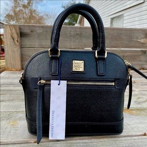 Small Satchel Crossbody Saffiano leather handbag.